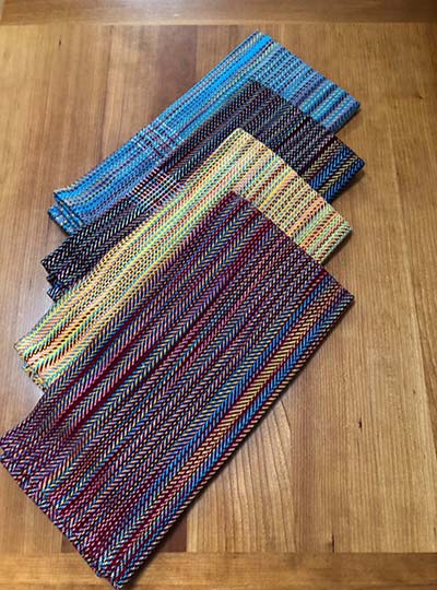 Colorful handwoven scarves