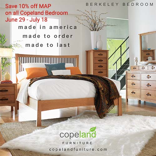 Save 10% off MAP pricing on all Copeland Bedroom Furniture