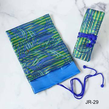 Cathayana Jewelry Roll - Floral / Bamboo Leaves