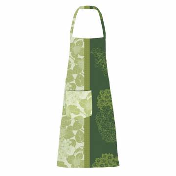 Garnier-Thiebault Mille Hortensias Vert Jacquard Apron, Coated Cotton