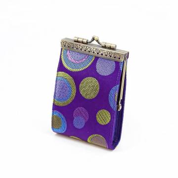Cathayana RFID Blocking Card Purse - Purple with Circles