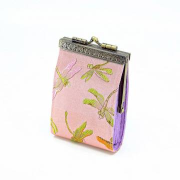 Cathayana RFID Blocking Card Purse - Lt. Pink Dragonfly