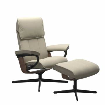Stressless Admiral Recliner and Ottoman - Cross Base