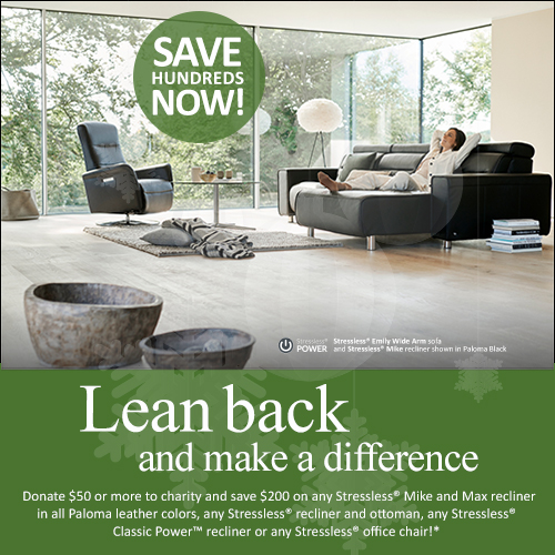Donate to Charity and SAVE on Stressless - ends January 16