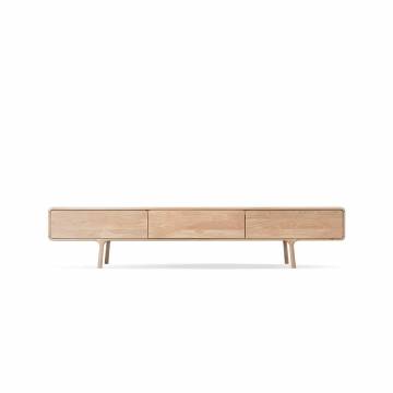 Gazzda FAWN 3 Drawer Lowboard - Hardwax White Oil Finish