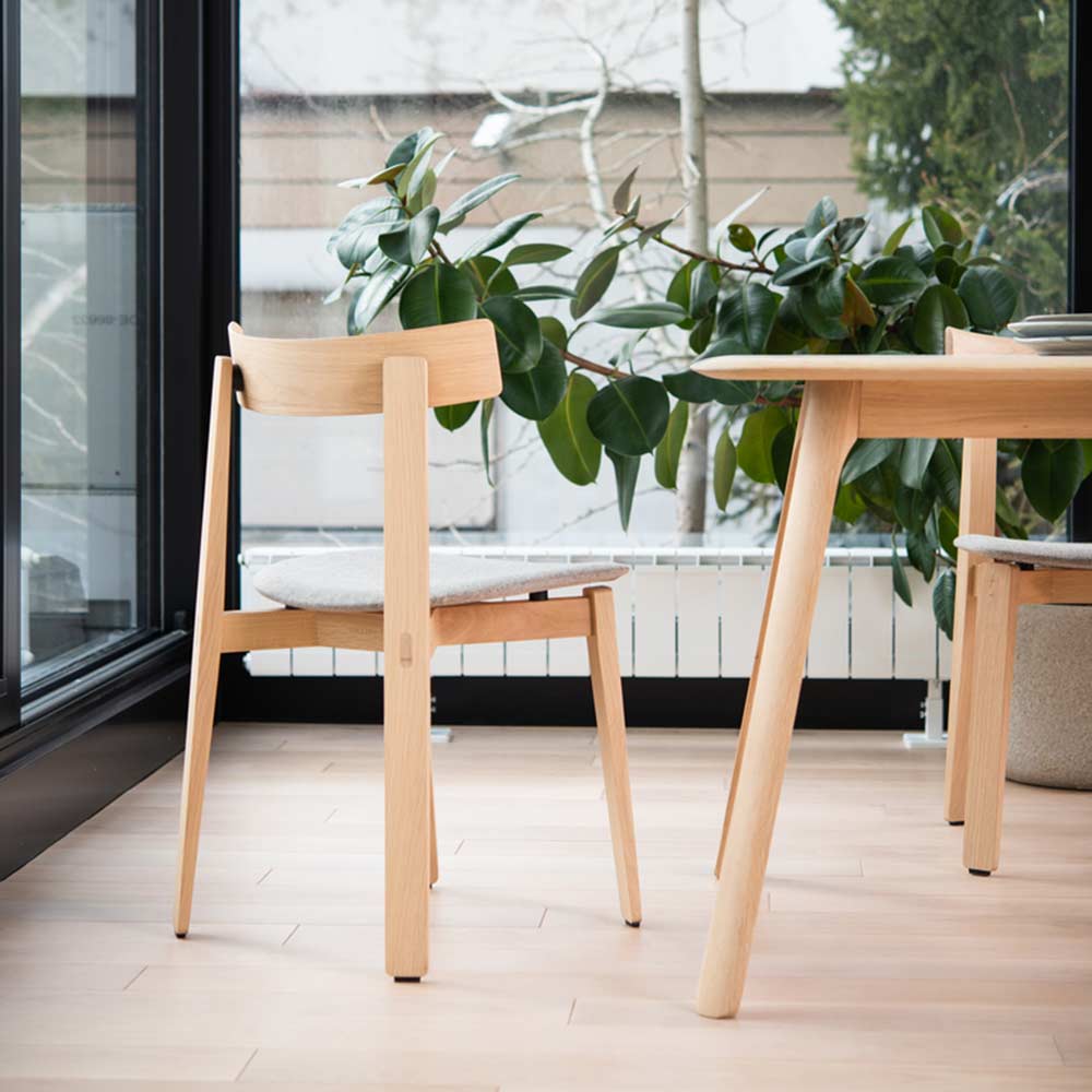 Gazzda NORA Dining Chair - White Oiled Oak/Main Line Flax in