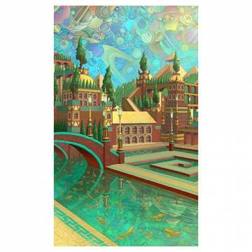 Artifact Puzzles - Aaron Wolf Celestial City Wooden Jigsaw Puzzle