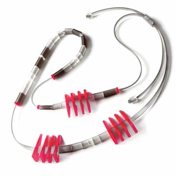 Alex + Svet KANSAS Long Necklace - Neon Red Acrylic Accents