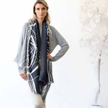 Lua Fiber Art - Fashion Scarf - Swirls / Stone