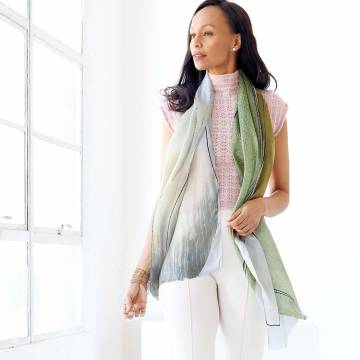 Lua Fiber Art - Fashion Scarf - Three Stones / Moss