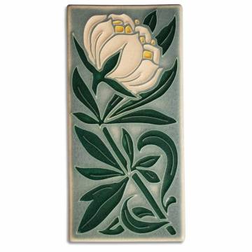 Motawi Tileworks 4x8 PEONY (Grey Blue)