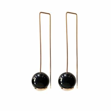 BALANCE Onyx / Gold Earrings - Long
