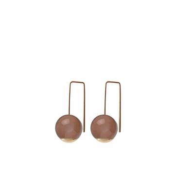 BALANCE Peach Moonstone / Gold Earrings - Short
