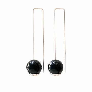 BALANCE Onyx / Silver Earrings - Long