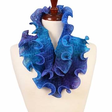 Cathayana Silk Infinity Scarf - Blue and Turquoise