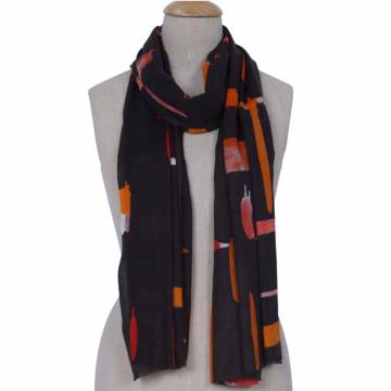 Plume Nova Merino Wool Scarf - A-Maze-Black/Multi