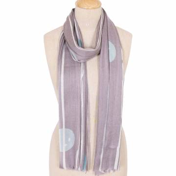 Plume Nova Merino Wool Scarf - Bridge & Burn - Ivory/Grey