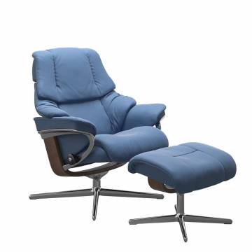 Stressless Reno Recliner and Ottoman - Cross Base