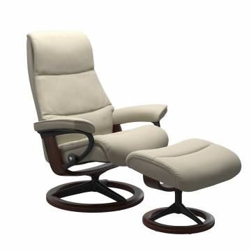 Stressless View Recliner and Ottoman - Signature Base