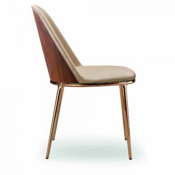 Midj LEA S M TS/L Dining Side Chair - Flame Walnut Back