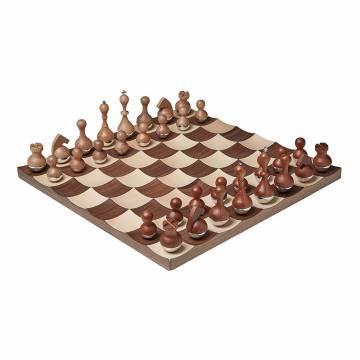 Umbra Wobble Chess Set - Walnut