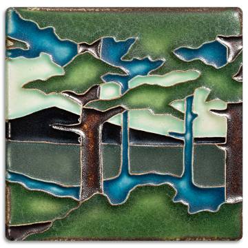 Motawi Tileworks 4x4 PINE LANDSCAPE - MOUNTAIN (Summer)