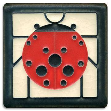 Motawi Tileworks 4x4 LADYBUG (White)