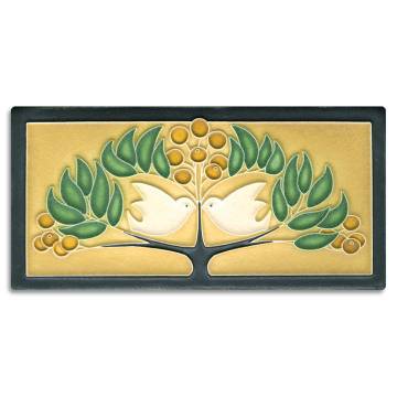 Motawi Tileworks 4x8 LOVEBIRDS (Green Oak)