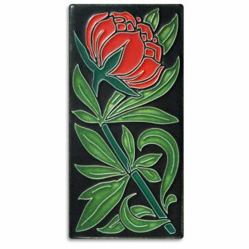 Motawi Tileworks 4x8 PEONY (Red)