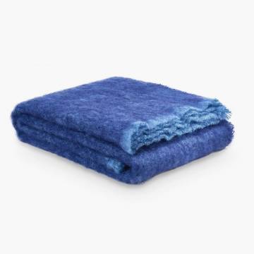 Cushendale Woolen Mills Navy Clash Mohair Throw Blanket
