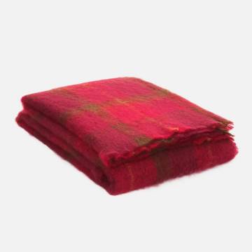 Cushendale Woolen Mills Cranberry Drumin Mohair Throw Blanket - Large