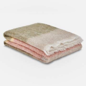 Cushendale Woolen Mills Olive Silare Mohair Throw Blanket - Extra Large