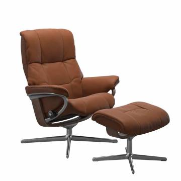 Stressless Mayfair Recliner and Ottoman - Cross Base