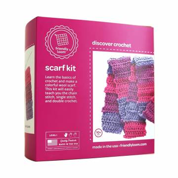 Friendly Loom Discover Crochet Scarf Kit - Berry
