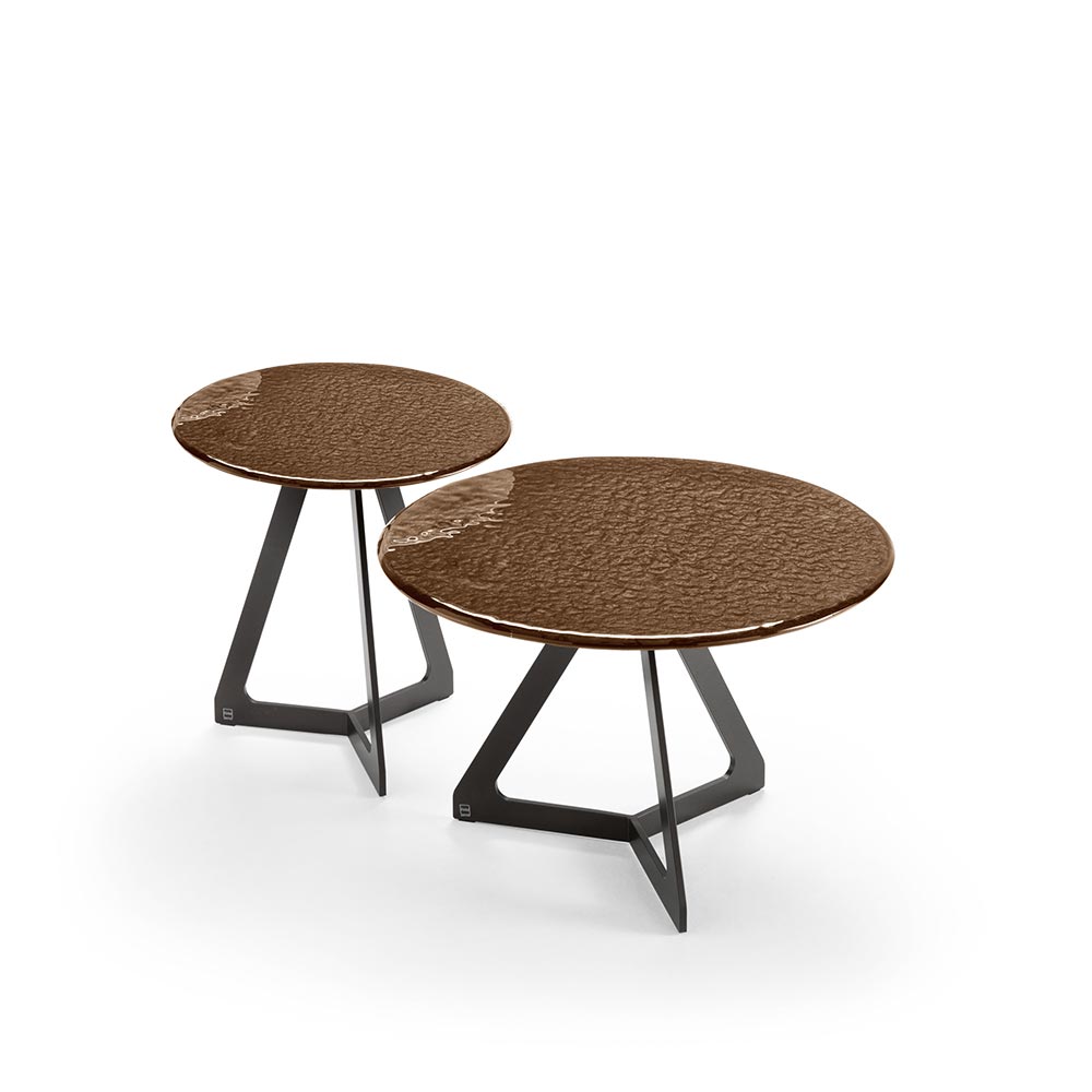 Fiam LAKES 50 Fused Glass Coffee Table Copper Brown Design Quest