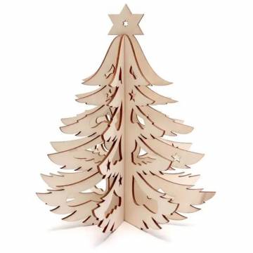 Laser-Cut Wood Tree