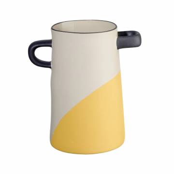 Asa Selection RAYU Handpainted Stoneware Vase - Yellow Dip