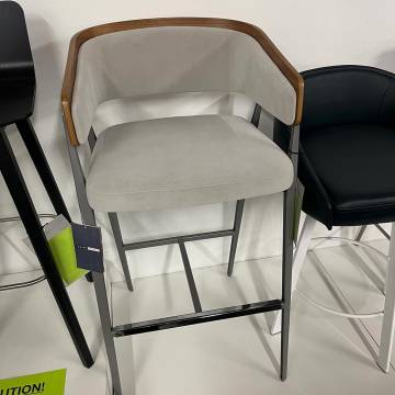 Elite Modern ARIA Barstool - Mist / Natural Walnut / Quicksilver Gr. 2