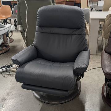 Stressless SUNRISE Large Classic Power Recliner - Paloma Shadow Blue / Grey