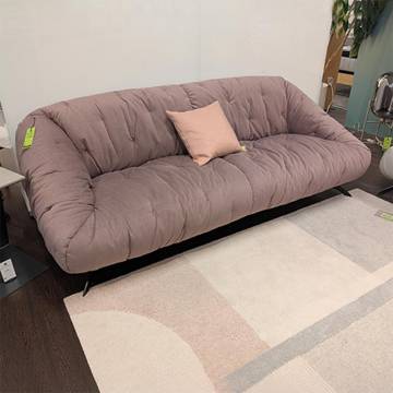 Max Divani Globo 3 Seater Sofa - Plum Fabric/Ferro Calamina Legs