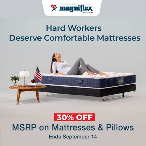 Save 30% off MSRP on Mattresses and Pillows by Magniflex
