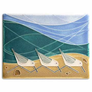 Motawi Tileworks 6x8 BEACH BIRDS (Sand)
