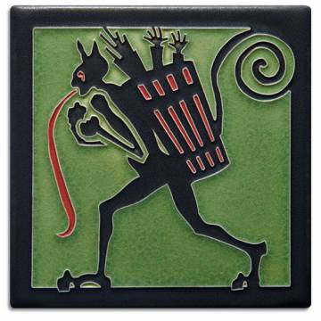 Motawi Tileworks 6x6 KRAMPUS (Green)