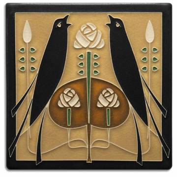 Motawi Tileworks 8x8 SONGBIRDS (Golden)