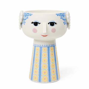 Bjørn Wiinblad EVA Vase - Light Blue/Yellow