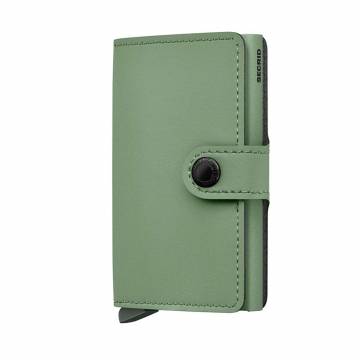 Secrid RFID Secure Mini Wallet with Button: Matte Pistachio Leather