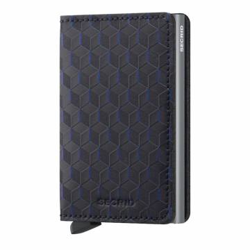Secrid RFID Secure Slim Wallet: Black Optical Leather with Titanium Card Protector