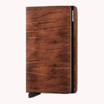Secrid RFID Secure Slim Wallet: Whiskey Dutch Martin Leather with Black Card Protector