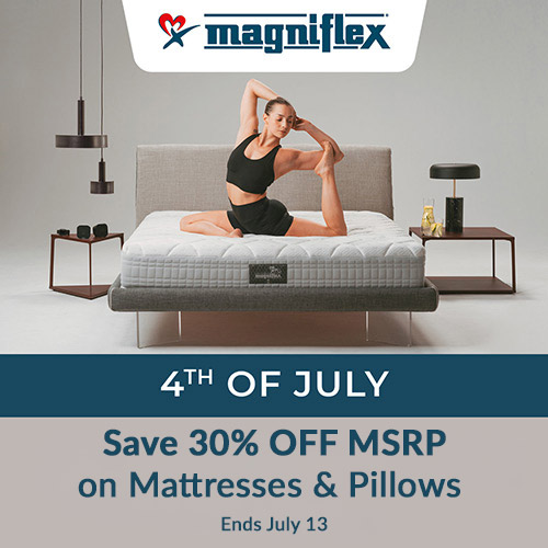 Save 30% off of MSRP on Mattresses & Pillows by Magniflex