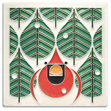 Motawi Tileworks 6x6 CONIFEROUS CARDINAL
